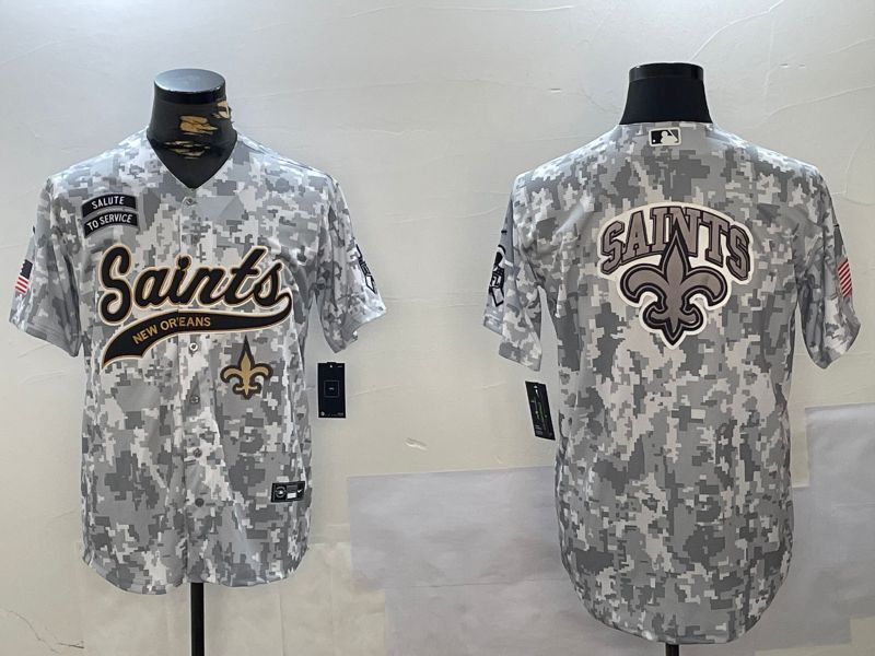 Men New Orleans Saints Blank Nike Arctic Camo 2024 Salute to Service Limited NFL Jersey style 11